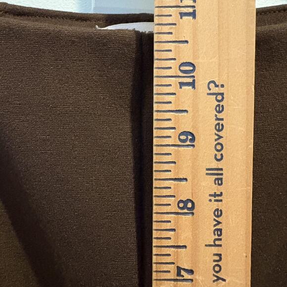 Coldwater Creek Pants Women 10 Brown Classic Fit Trouser Stretch Straight Ponte - Picture 8 of 11